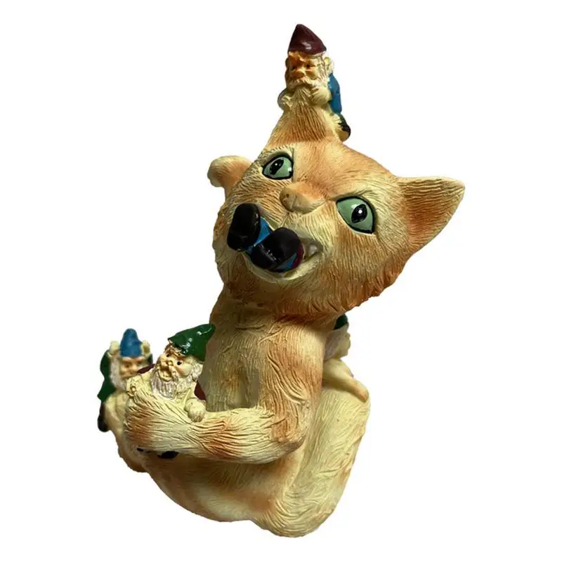 

Симпатичная полимерная скульптура в виде кошки, садовая скульптура ручной работы, домашняя скульптура для обучения, коллекционное животное, садовое украшение