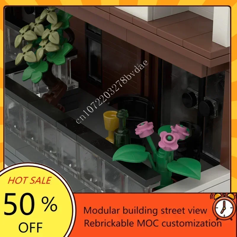 4572 шт., современный дом, концепция MOC, головоломка, креативная архитектура StreetView, техническая модель, игрушка на день рождения для детей, Рождественский подарок (art.: 3920d1e8fcbf2) - 3920d1e8fcbf2