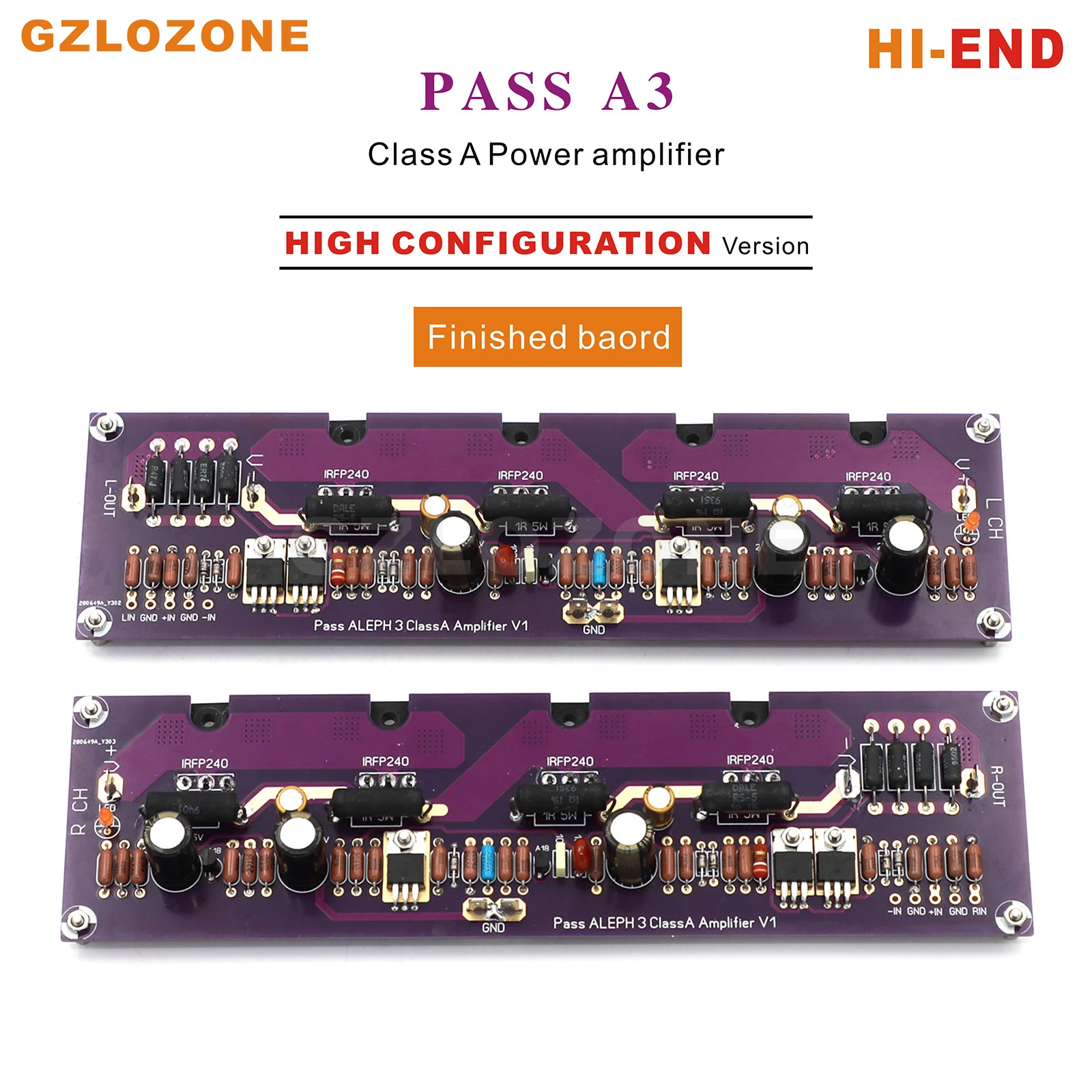 

HI-END High configuration ver PASS A3 Pure Class A Power amplifier Base on PASS Labs aleph 3 DIY Kit/Finished board 30W+30W