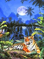 5d diamond painting kits tiger beast round full drill diy diamonds art lake forest moon for home office wall crafts