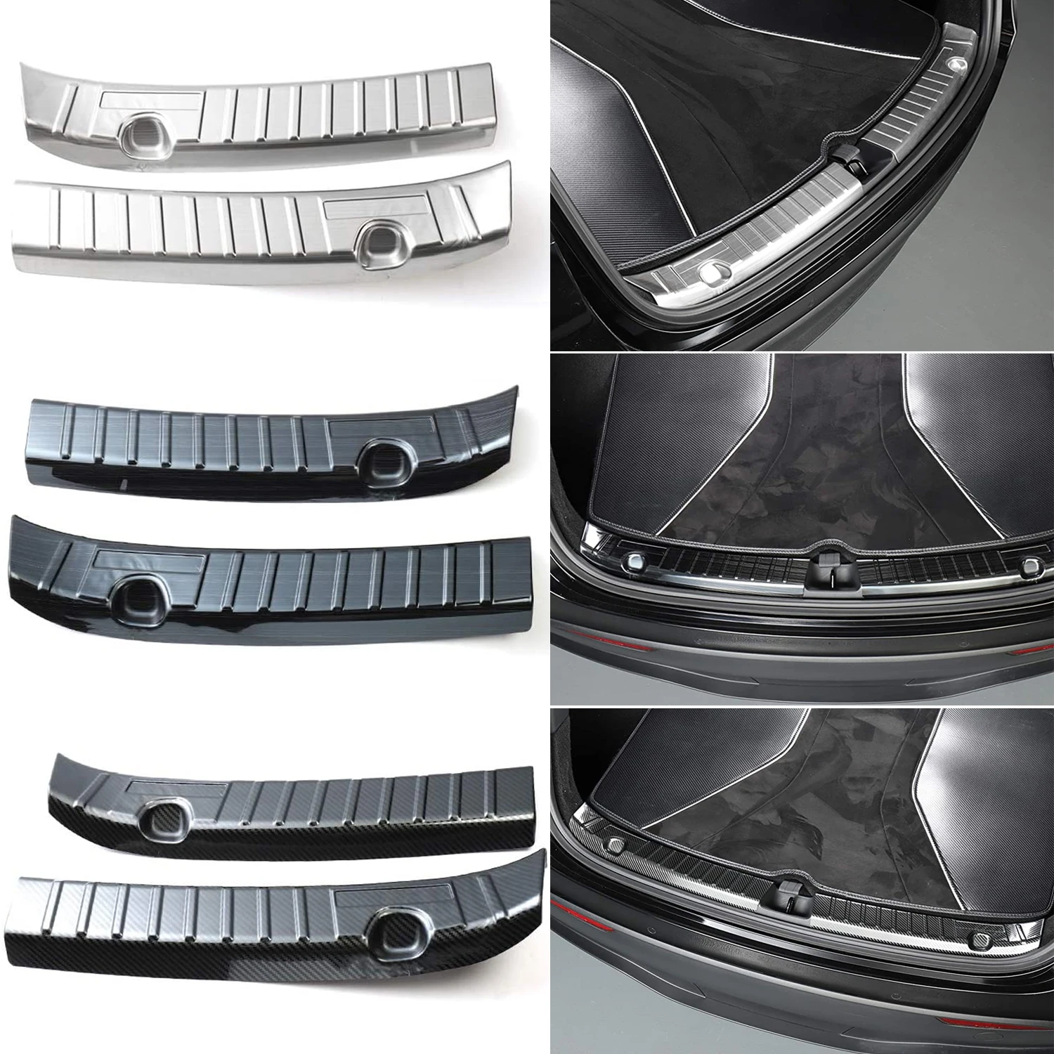 

Car Stainless Steel Trunk Guard For Tesla Model3 Model Y 2017-2022 Auto Rear Bumper Foot Plate Trunks Door Sill Protector Cover