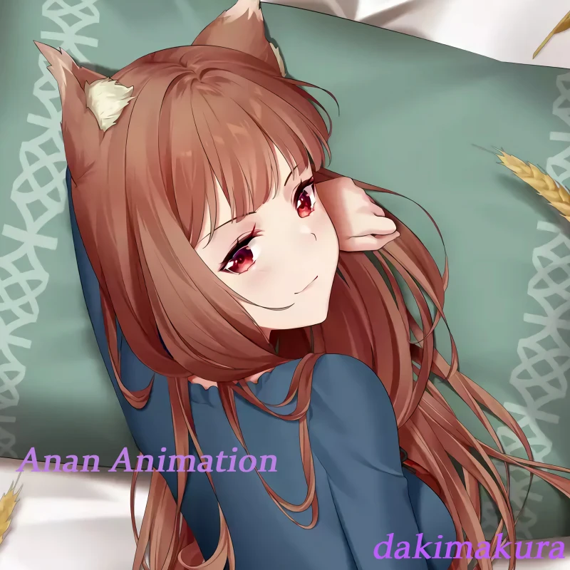 Двусторонняя наволочка Dakimakura с принтом аниме Holo Spice Wolf в натуральную величину