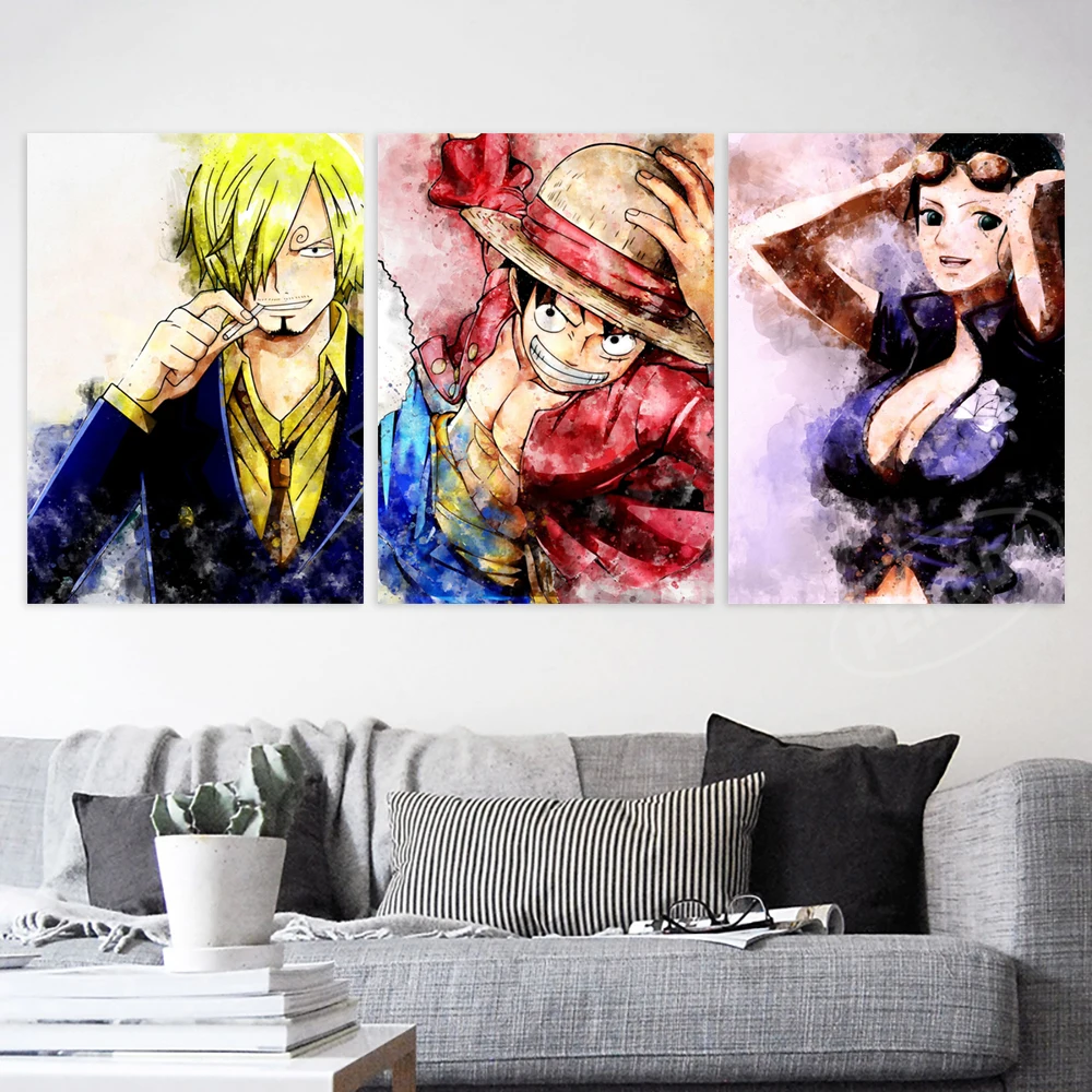 Zoro домашнее украшение Аниме Холст One Piece Sanji картины Robin стена Nami Печатный Луффи