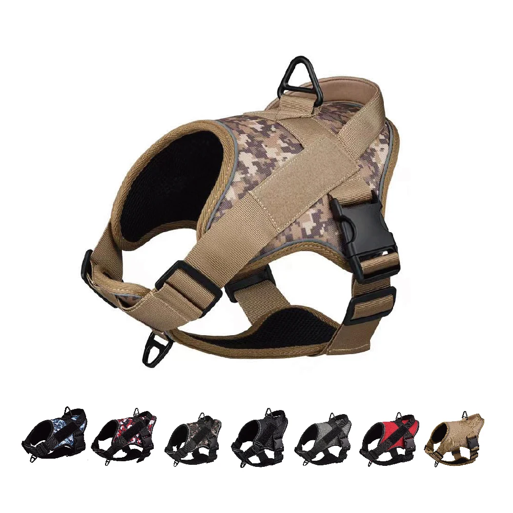 

K9 Camouflage Dog Harness Adjustable Nylon Dog Harness with Leash Breathable for Small and Large Dog Pitbull Pug Harness