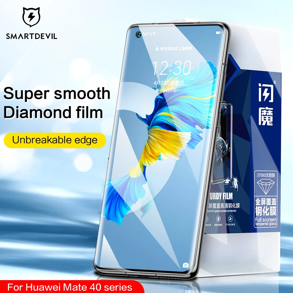 

SmartDevil Diamonds Screen Protectors for Huawei Mate 40 Pro Plus Full Screen Full Coverage HD Bluelight Tempered Glass HD Film