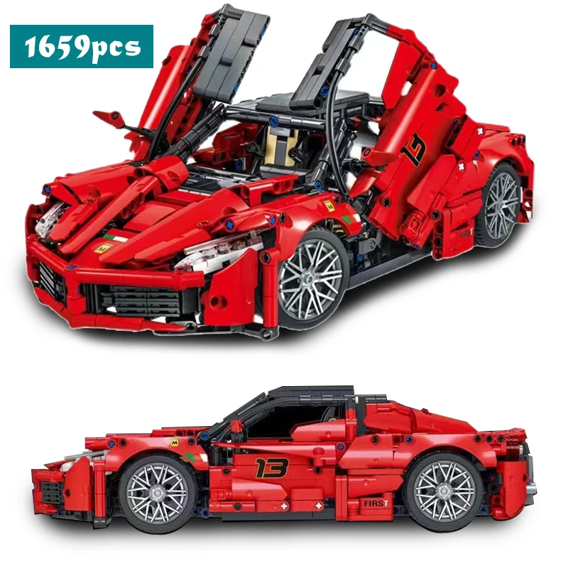 

1659PCS Technical Feraari Enzo Sport Car Building Blocks 42143 V8 Engine Vehicle Assemble Bricks Toys Gifts For Boys Kids