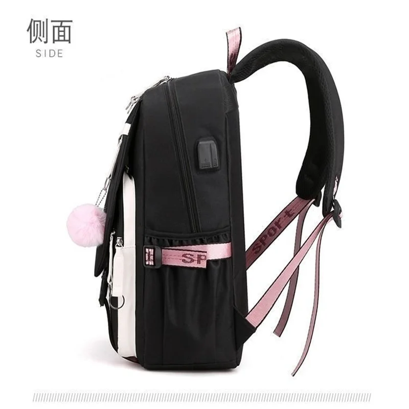 Рюкзак мужской/женский с USB-портом для зарядки и принтом