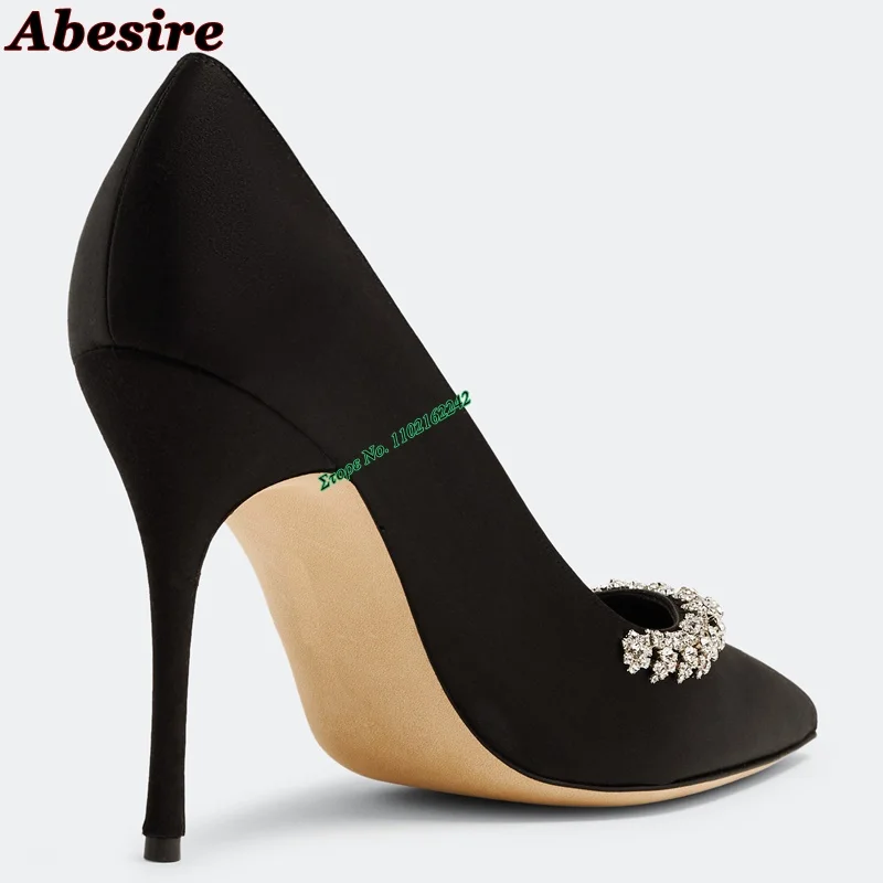 Атласные туфли-лодочки с острым носком 6/8/10 см