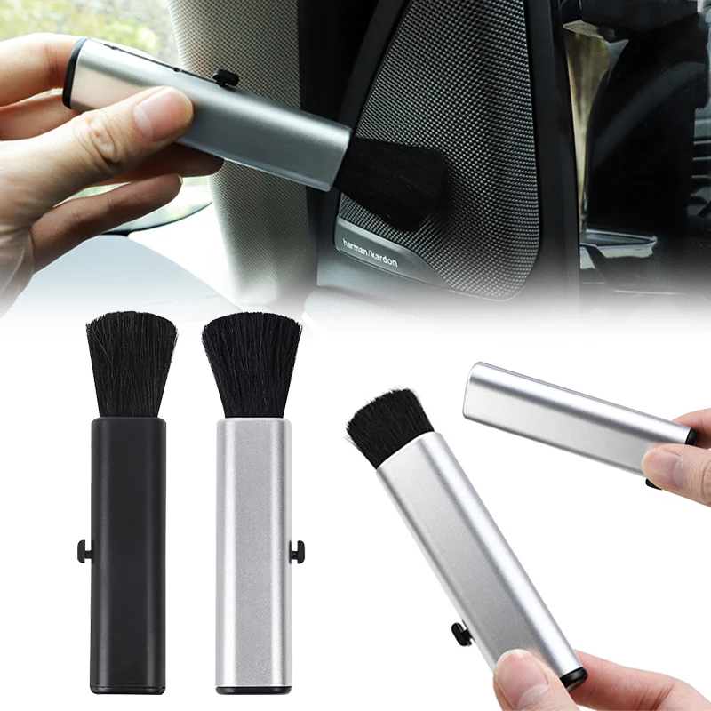 

Car Air Outlet Dusting Brush Scrub Plastic Handle Adjustable Small Brush Auto Instrument Panel Seams Brush Automobile Supplies