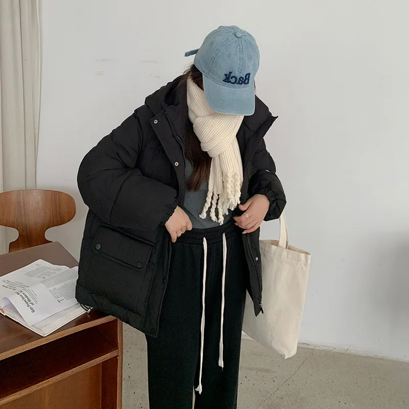 

Hsa Winter New Cotton Clothes Warm Coat Women's Design Feeling Hooded Korean Cotton Padded Winter Warm Coats Snow Jacket