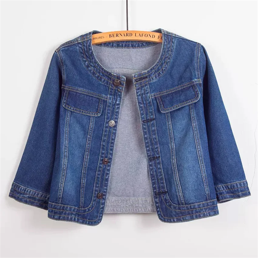 

2023 New Fashion Women Blue Denim Jackets Slim Female Cowboy Coat Wears Big Size S-3XL Girl Short Coats Outwear Tops Mujer 2194