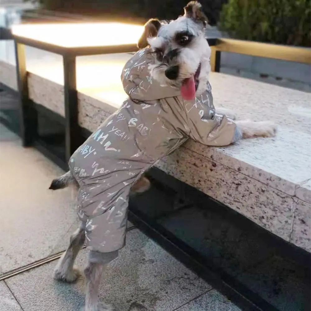 

Waterproof Four-legged Puppy Down Jacket Warm Cotton Small Dog Clothes Pet Jumpsuit Trousers Dog Coat Pets Clothing