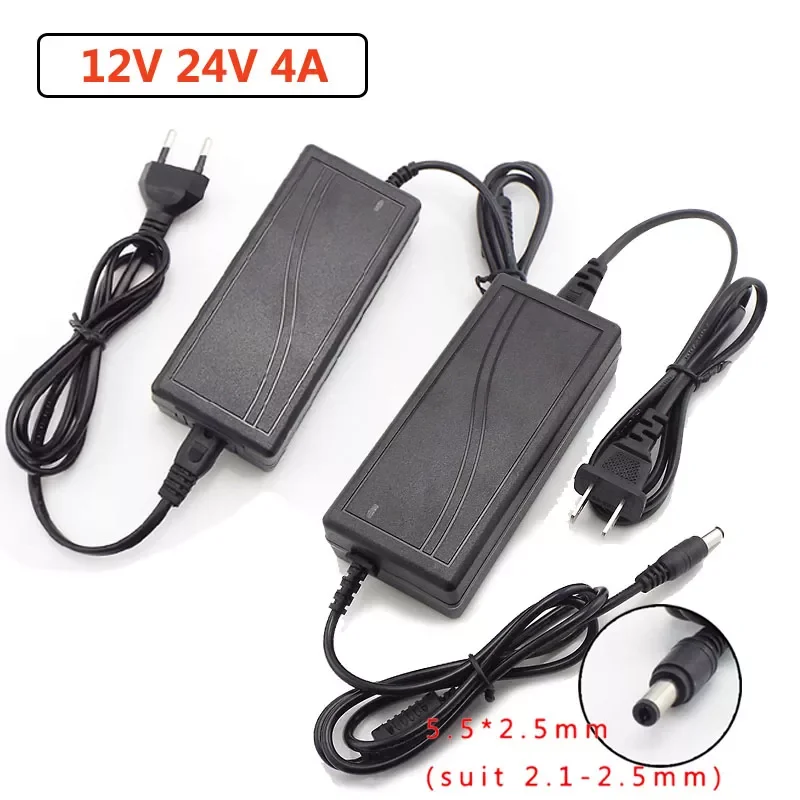 

AC 110-240V to DC 12V 24V 4A Power Adapter Transformer US EU Charger Adaptor Supply Universal For LED Light Strip CCTV Camera C1