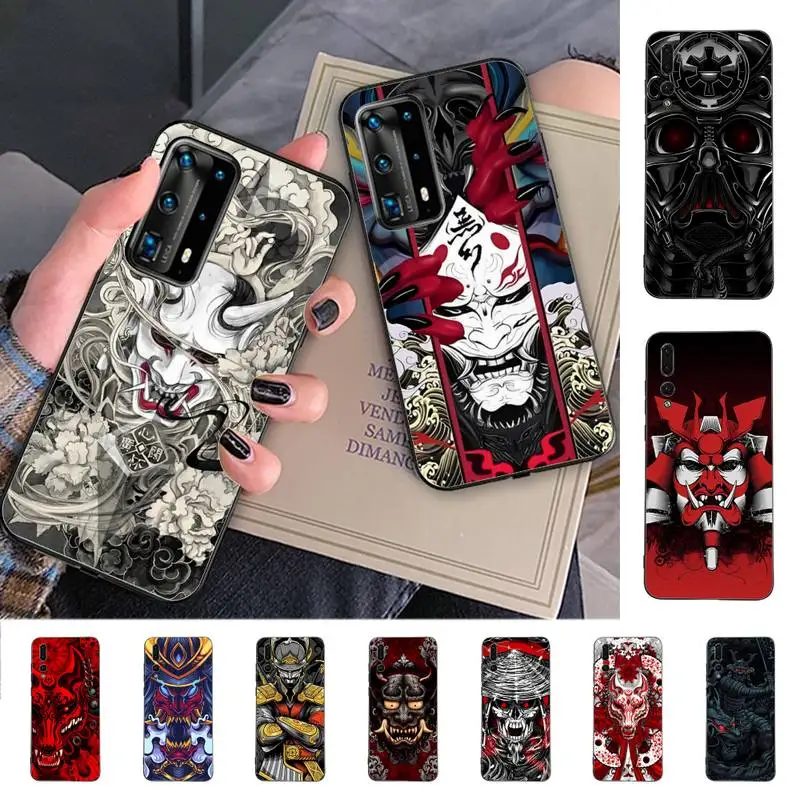 

Samurai Oni Mask Phone Case for Huawei P30 40 20 10 8 9 lite pro plus Psmart2019