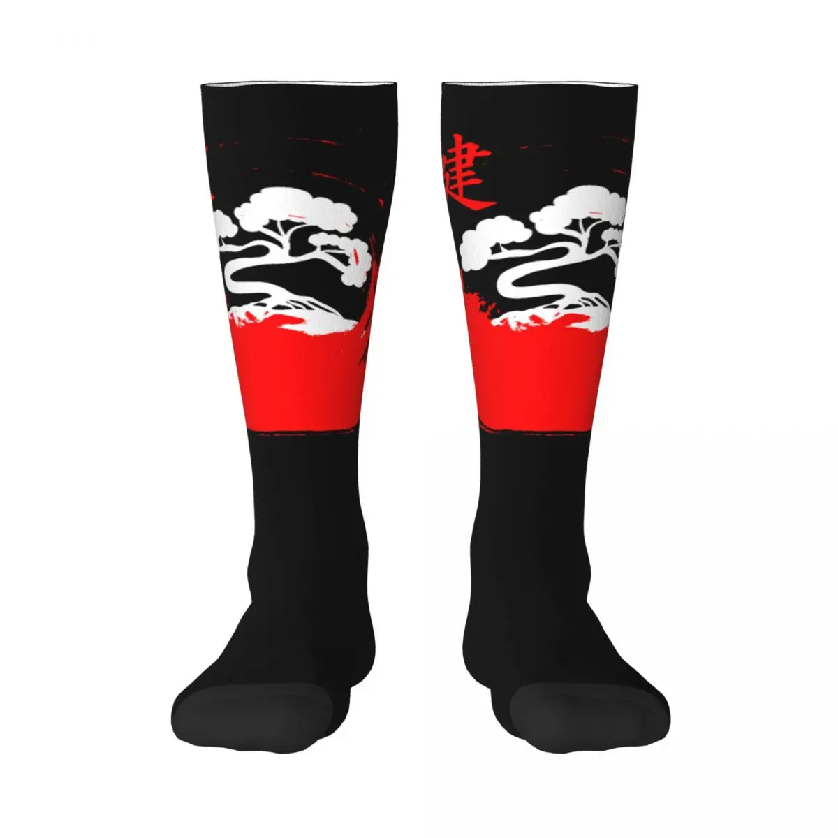 

Enso Circle And Bonsai 4 Color contrast socks Retro Elastic Stockings Funny Geek Graphic Vintage Adult Stockings