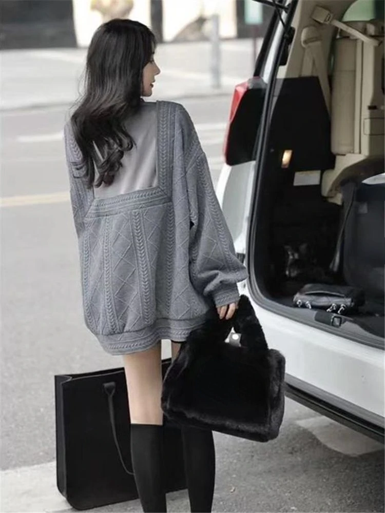 Woherb повседневные свободные толстовки в стиле пэчворк Женский свитшот с