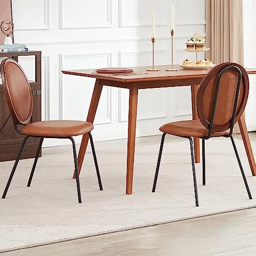 S Set Of 2,modern Industrial Upholstered Mid Century Metal Dining Chair For Dining Room