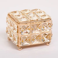 european crystal storage jar metal diamond jewelry cosmetic scented candle storage jar cotton swab box with lid home decoration