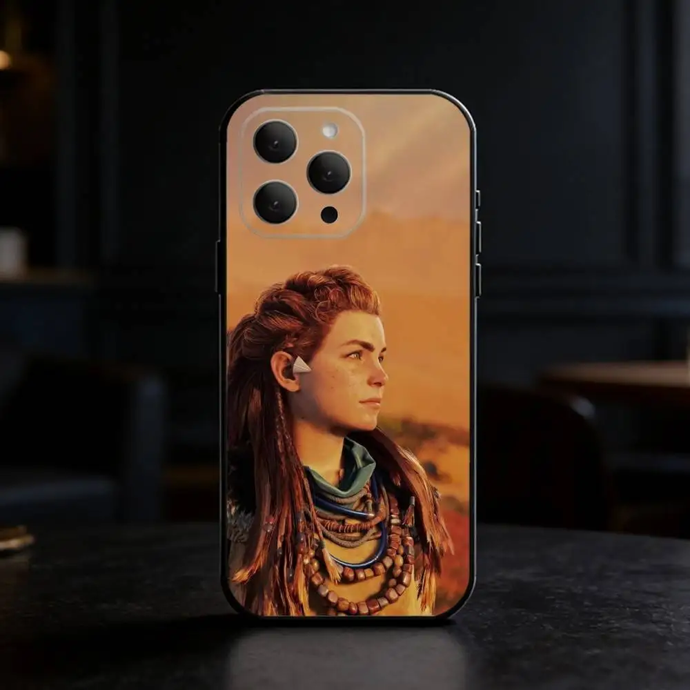 Чехол для телефона Aloy H-Horizon Z-Zero Dawn для iPhone 17, 16, 15, 14, 13, 12, 11 Plus, Pro, Max, Mini, силиконовый, черный, мягкий (art.: 3920dc732fded) - 3920dc732fded