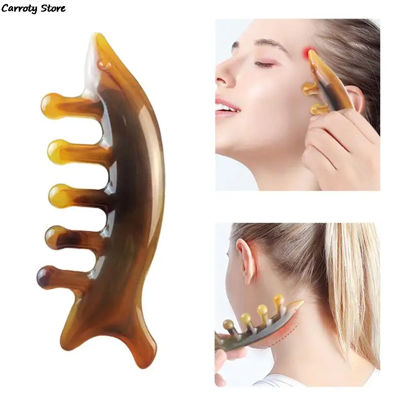 

1PC Shark Shape Comb Wide Teeth Head Meridian Massage Acupuncture SPA Relax Traditional Chinese Gua Sha Therapy Health Tool