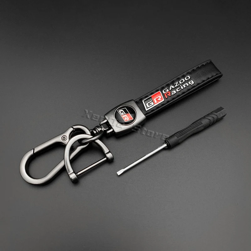 

Кожаный Автомобильный брелок для ключей для Toyota GR Sport Gazoo Racing Supra Yaris 86 Corolla RAV4 Avensis Prado Prius автомобильные аксессуары
