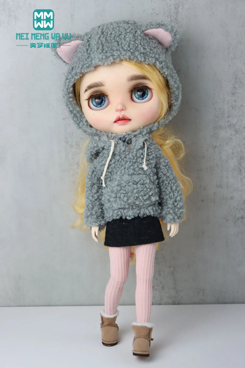 

Одежда для куклы подходит для Blyth Azone OB22 OB24 модная плюшевая свитер джинсовая юбка