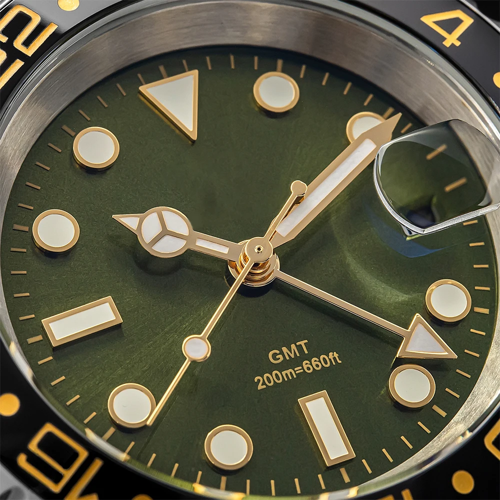 Фото ADDIESDIVE пользовательские кварцевые часы GMT для мужчин Роскошные швейцарские часы Ronda 515-24H из нержавеющей стали 316L 200 м водонепроницаемые наручные часы №2