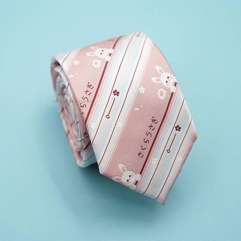 

Школьная форма в японском стиле аксессуары для ленивых галстуков Jk галстуки в клетку юбка для девочек розовый милый галстук-кролик эластич...