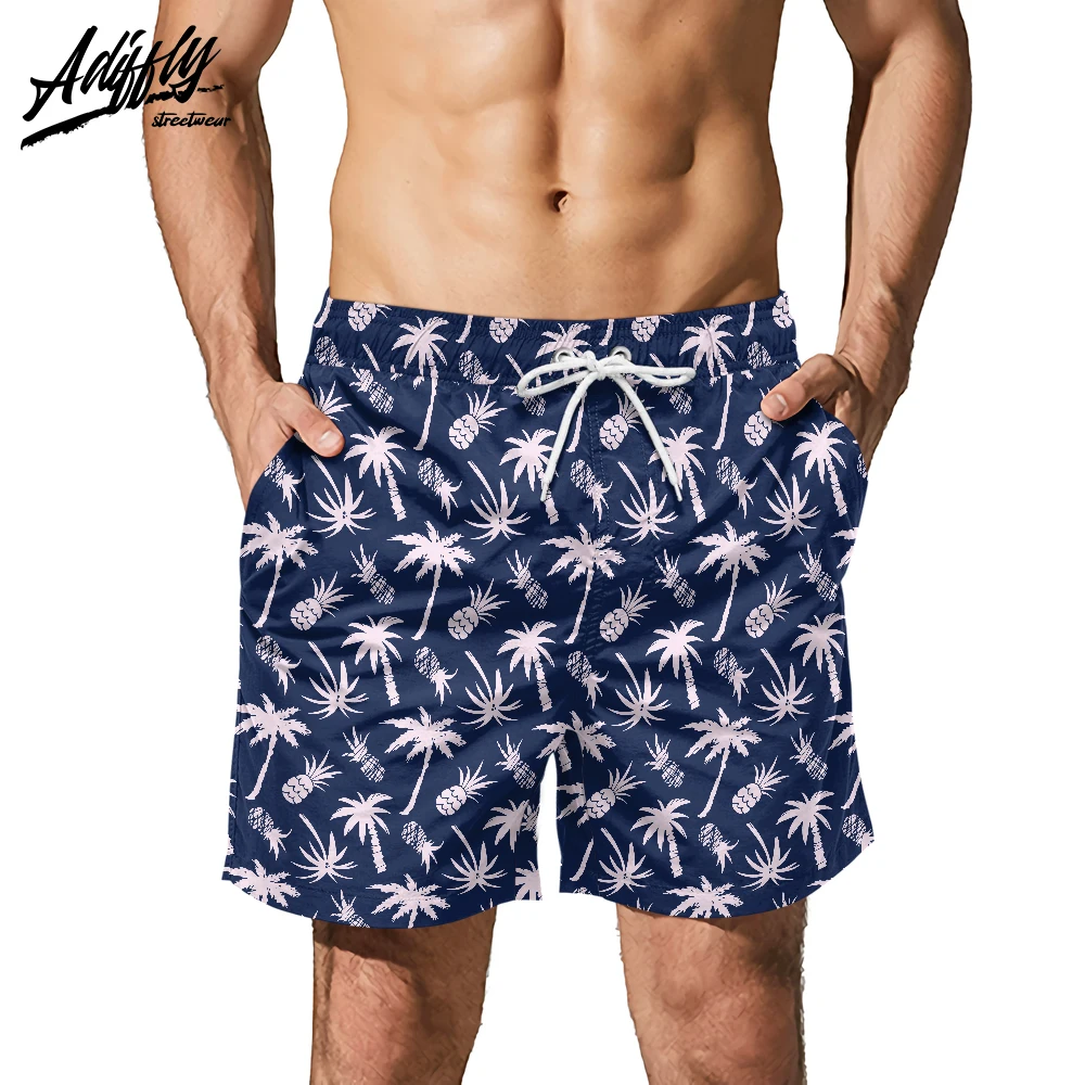 Мужские повседневные летние шорты для серфинга с рисунком кокосового дерева и
