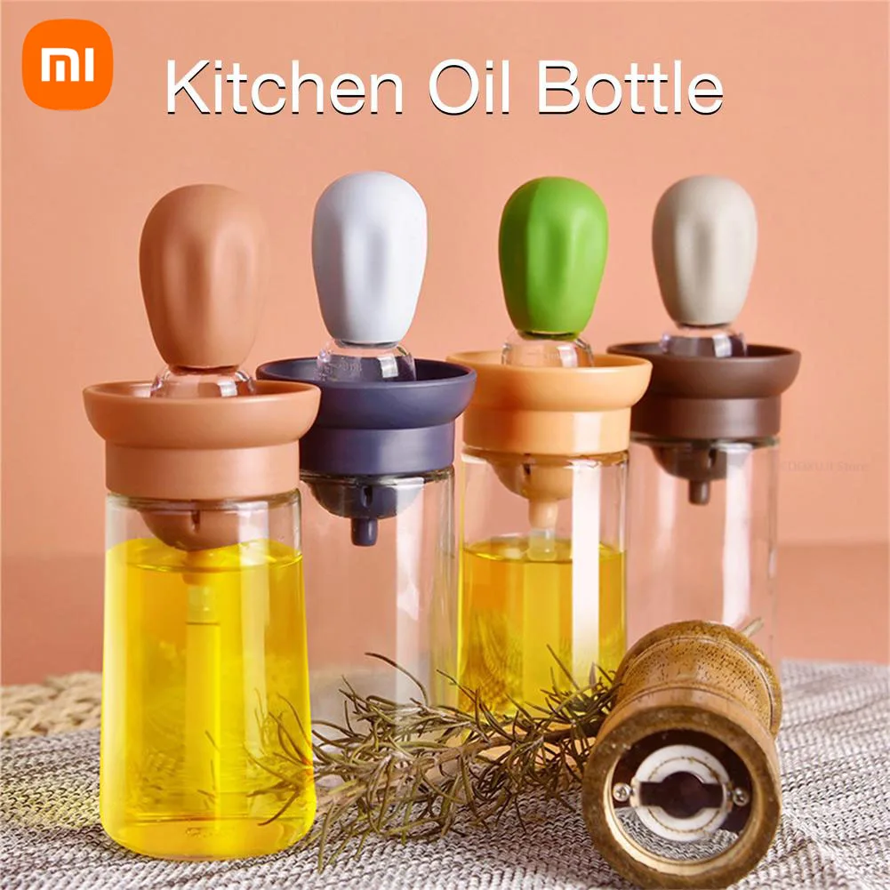 

Xiaomi Kitchen Oil Bottle Silicone Glass Oil Container with Brush Barbecue Spray Bottle Oil Dispenser for Kitchen Cooking BBQ
