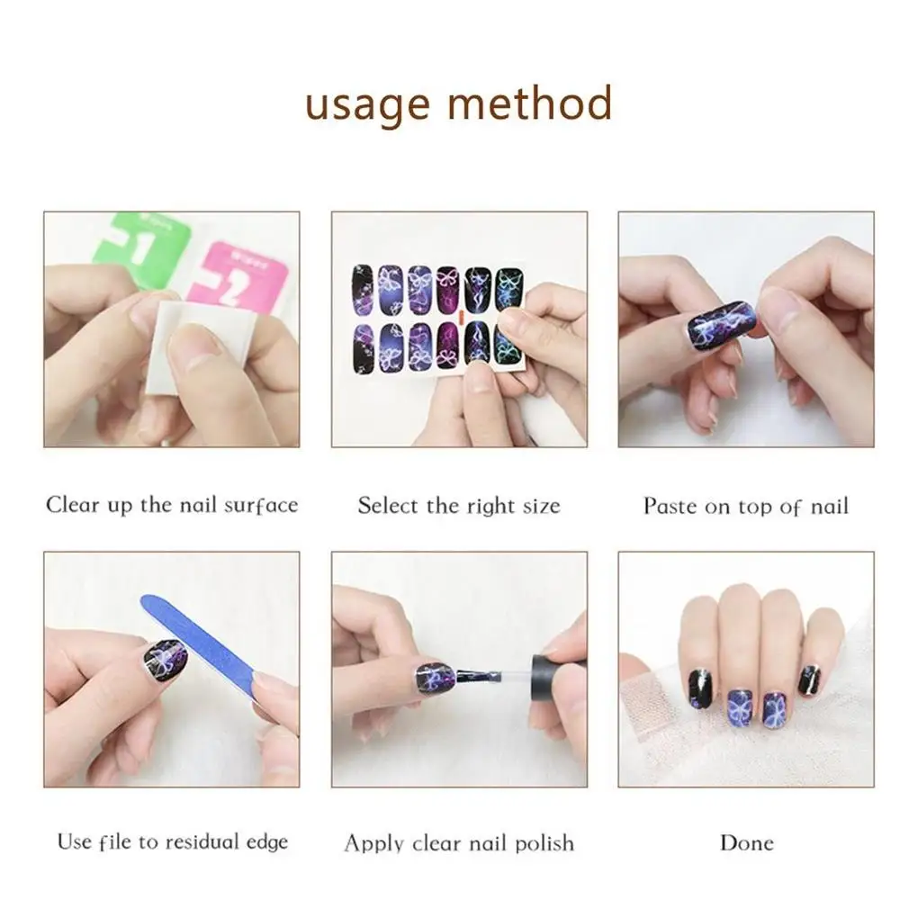 Наклейка для ногтей на пальцах ног с цветами Освежающая цветная самоклеящаяся