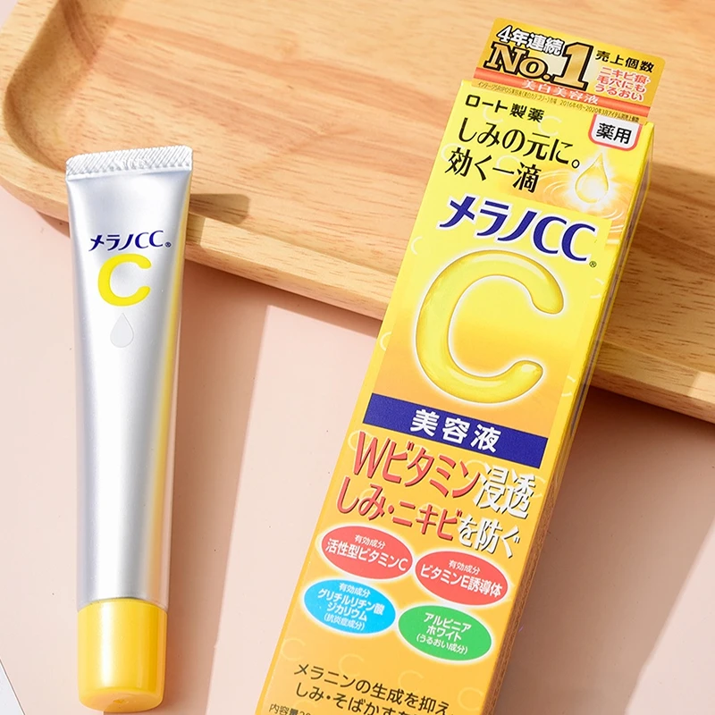 

Japan ROHTO Melano VC Vitamin E Whitening Face Facial Serum Essence 20ML Remove Acne Print Fade Spots Shrink Pores Beauty Lotion