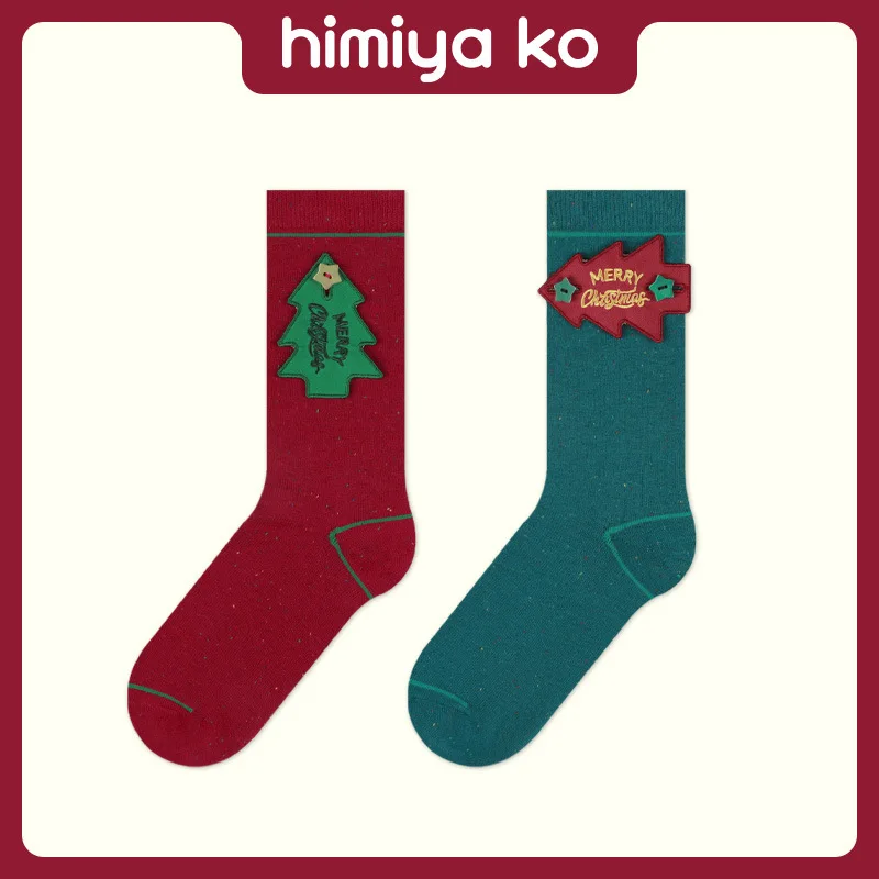 

3D Embroidered Christmas Tree Socks Christmas Socks Woman Funny Santa Claus Christmas snowman Socks kawaii socks