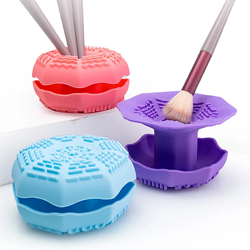 

Soft Silicone Makeup Brush Cleaning Bowl Foldable Cosmetic Brush Cleaner Tool Scrub Bowl Brushes Cleaning Mat Powder Puff