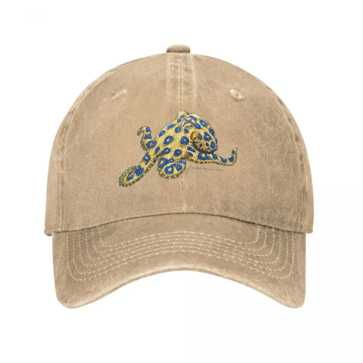 Фото Бейсболка Blue Ringed Octopus с защитой от УФ-излучения, солнцезащитная шляпа, шляпа для джентльменов, шляпа-дерби, мужские и женские кепки с конными мотивами №2