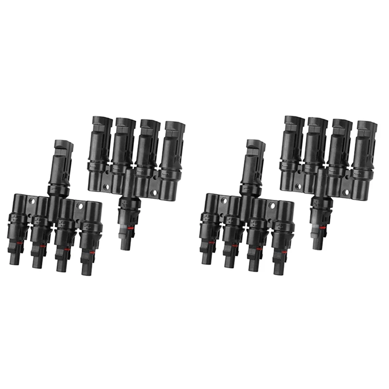 

1Set 4 To 1 Solar Panel Connectors T Branch Connectors Cable Splitter Coupler For Solar Panels