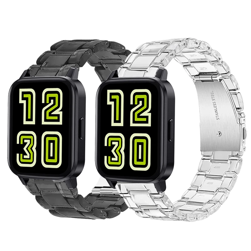

Ремешок для Realme DIZO Watch 2, браслет из прозрачной смолы для Realme Watch 2/2Pro, S/S Pro, 20 мм 22 мм