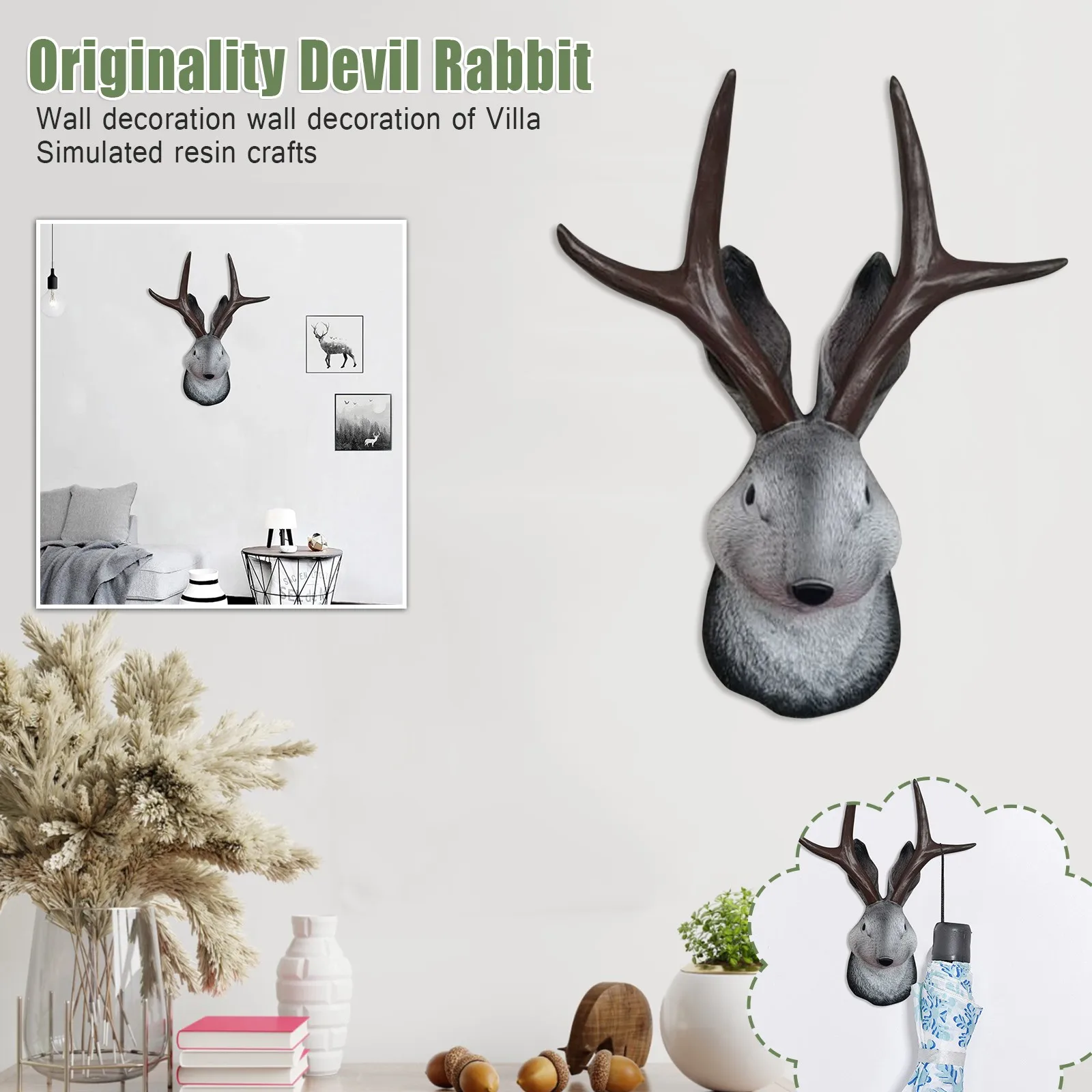 

Devil Rabbit Home Creative Wall Decoration Ornaments Villa Wall Decoration