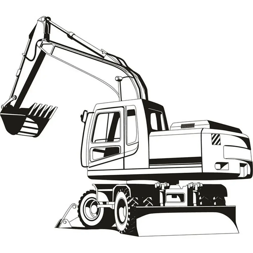 Строительный экскаватор наклейка на стену домашний декор детская комната