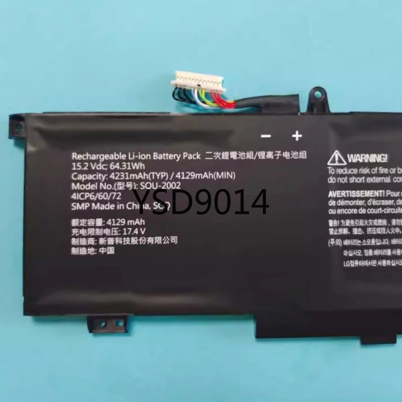 Новый SQU-2002 4ICP6/60/72 15 2 В 64 31 Втч 4231 мАч аккумулятор для ноутбука Thunderobot Zero 2021 916QA139H