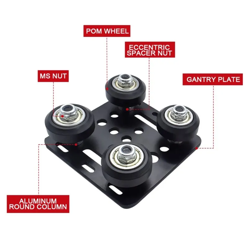 1set 3d Printer Parts Openbuilds V Gantry Plat Set Special Slide Plate Pulley For 2020 /2040 V-slot Aluminum Profiles Wheels |
