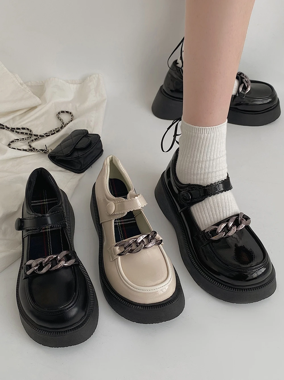 

Туфли дерби женские в британском стиле, кожаные удобные туфли на платформе, плоская подошва, классические криперы в стиле ретро, черные