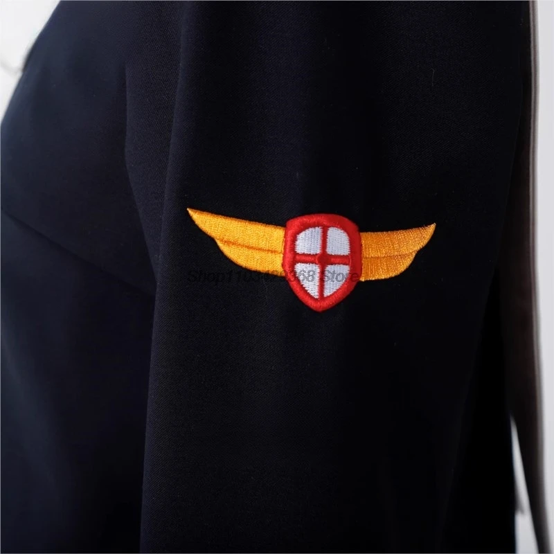 Kinomoto Sakura Косплей Аниме Card Captor Костюм Парик Топ Юбка Школьная форма Костюмы на