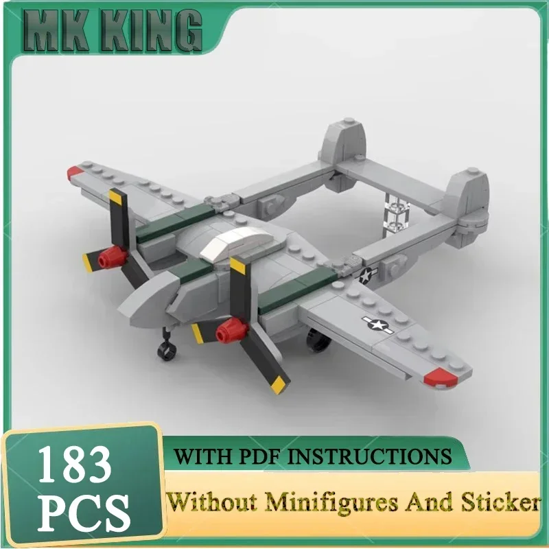 Фото Известная военная серия Moc, строительный блок, масштаб 1:72, P-38J, модель молнии, технологические кирпичи, сделай сам, сборка, самолет, игрушки, подарки №1