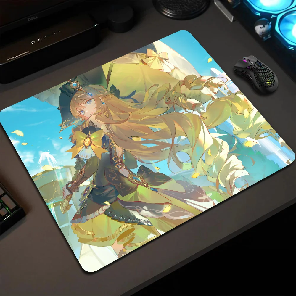 Navia Caspar Genshin Impact Mousepad Small LockEdge Mouse Pad For Gamers Computer Desk Rectangular Anti-slip Rubber