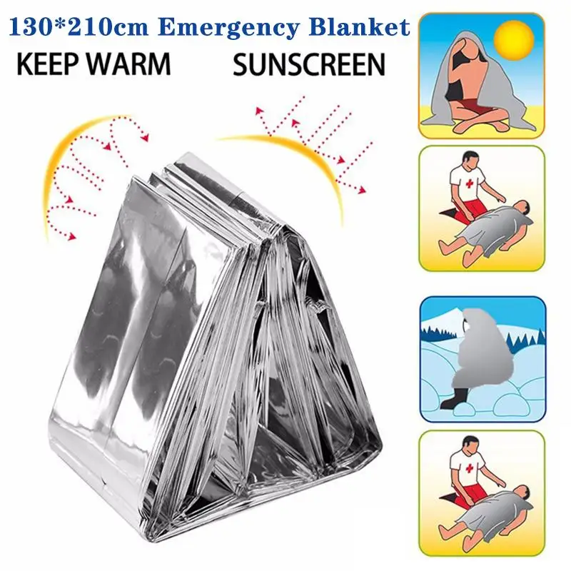 

Outdoor Waterproof Emergency Survival Rescue Blanket Foil Thermal Space First Aid Folding Tent Camping Shelter Blanket