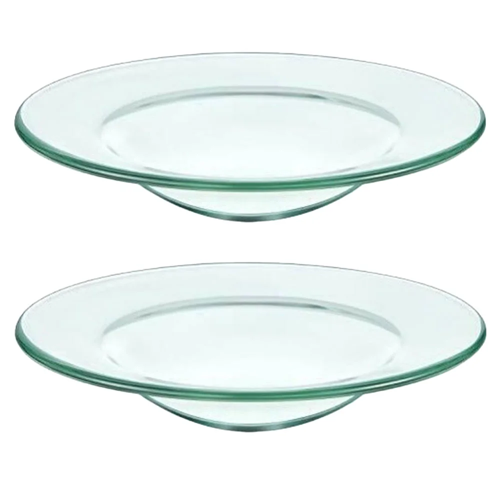 

2 Pcs Scented Wax Melting Warmer Plate Circle Tray Heating Plates Warmers Small Glass Burner Dish Diffuser Essential Oil