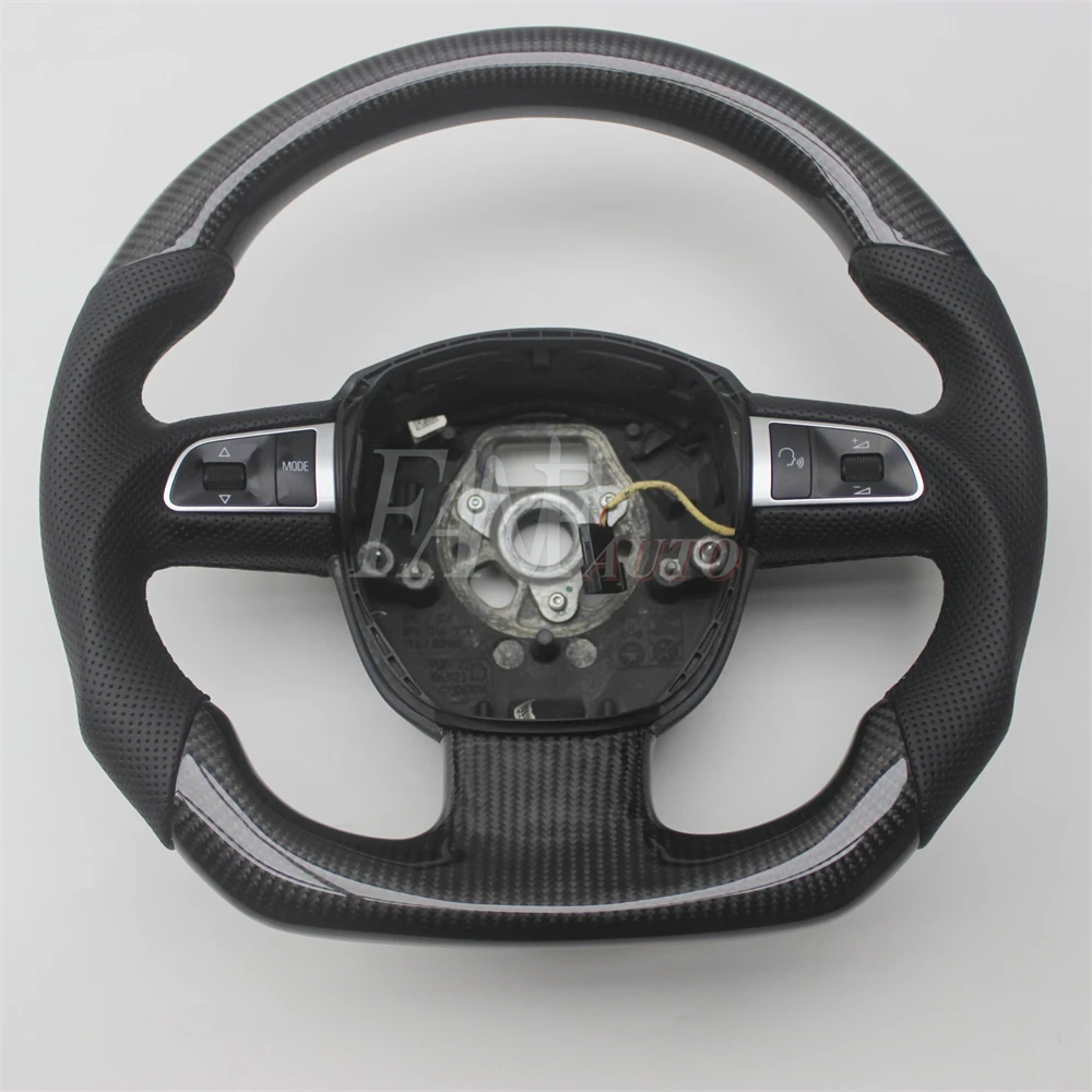 

Replacement Real Carbon Fiber Steering Wheel with Leather for Audi A3 8P A4 B7 A5 8T 8F A6 C6 Q5 8R Q7 4L