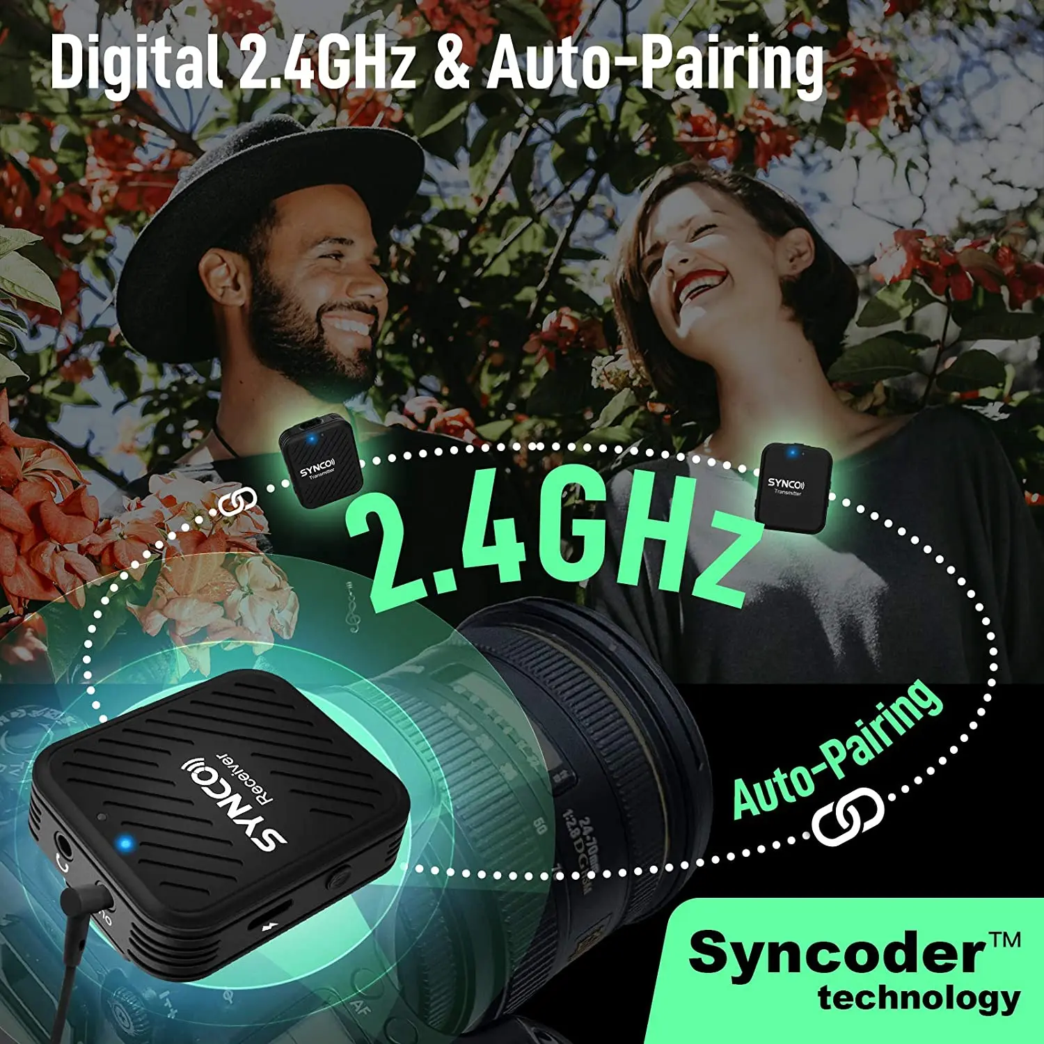 SYNCO G1A2 G1A1 2.4GHz Wireless Lavalier Microphone System for Smartphone Laptop DSLR Tablet Camcorder Recorder Home Studio enlarge