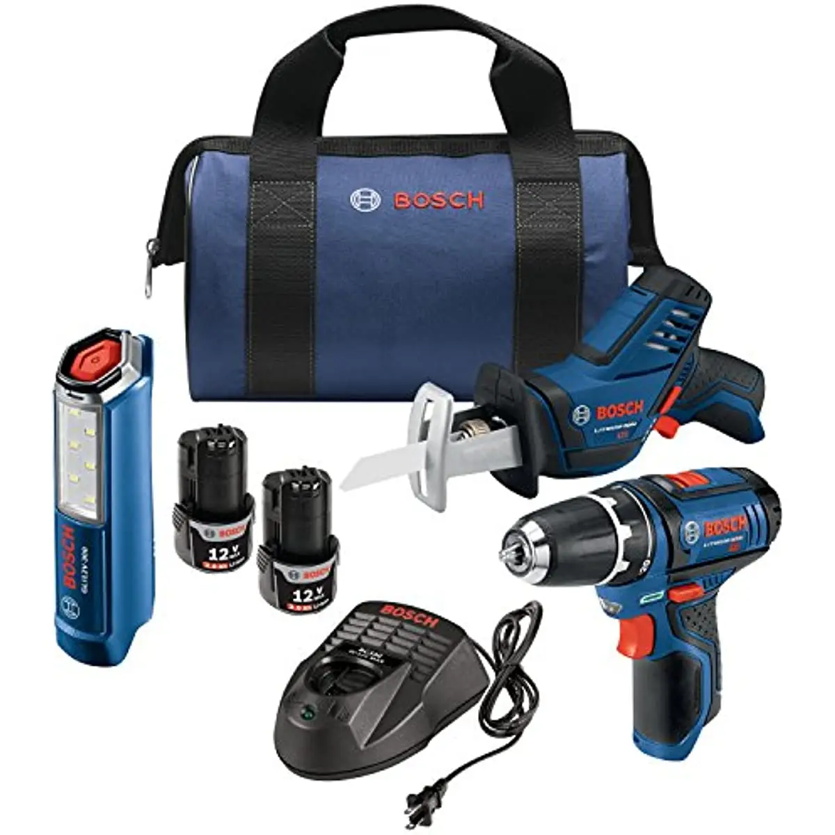 

Power Tools Combo Kit GXL12V-310B22 - 12V Max 3-Tool Set with 3/8 In. Drill/Driver, Pocket Reciprocating Saw and LED Worklight